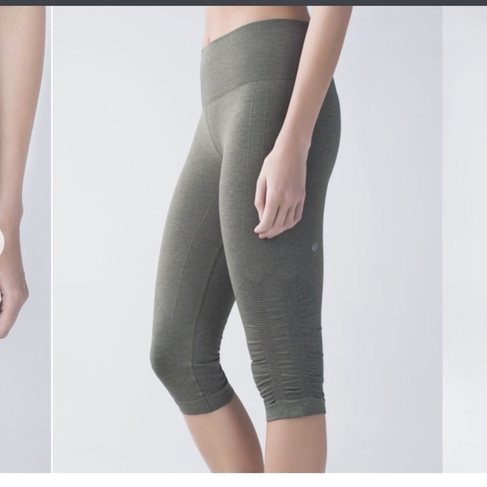 Lululemon cropped ruched heathered leggings tights